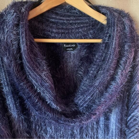 Touchable Texture Blue Eyelash Crop 3/4 Sleeve Sweater XS BEBE - Picture 8 of 13